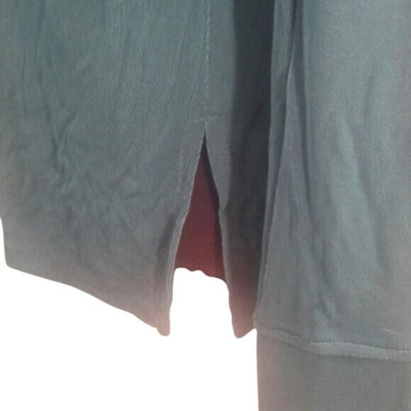 Citiknits S Jacket Teal Long Sleeve Mandarin Collar Button Up Slinky Travel Knit - Picture 7 of 8